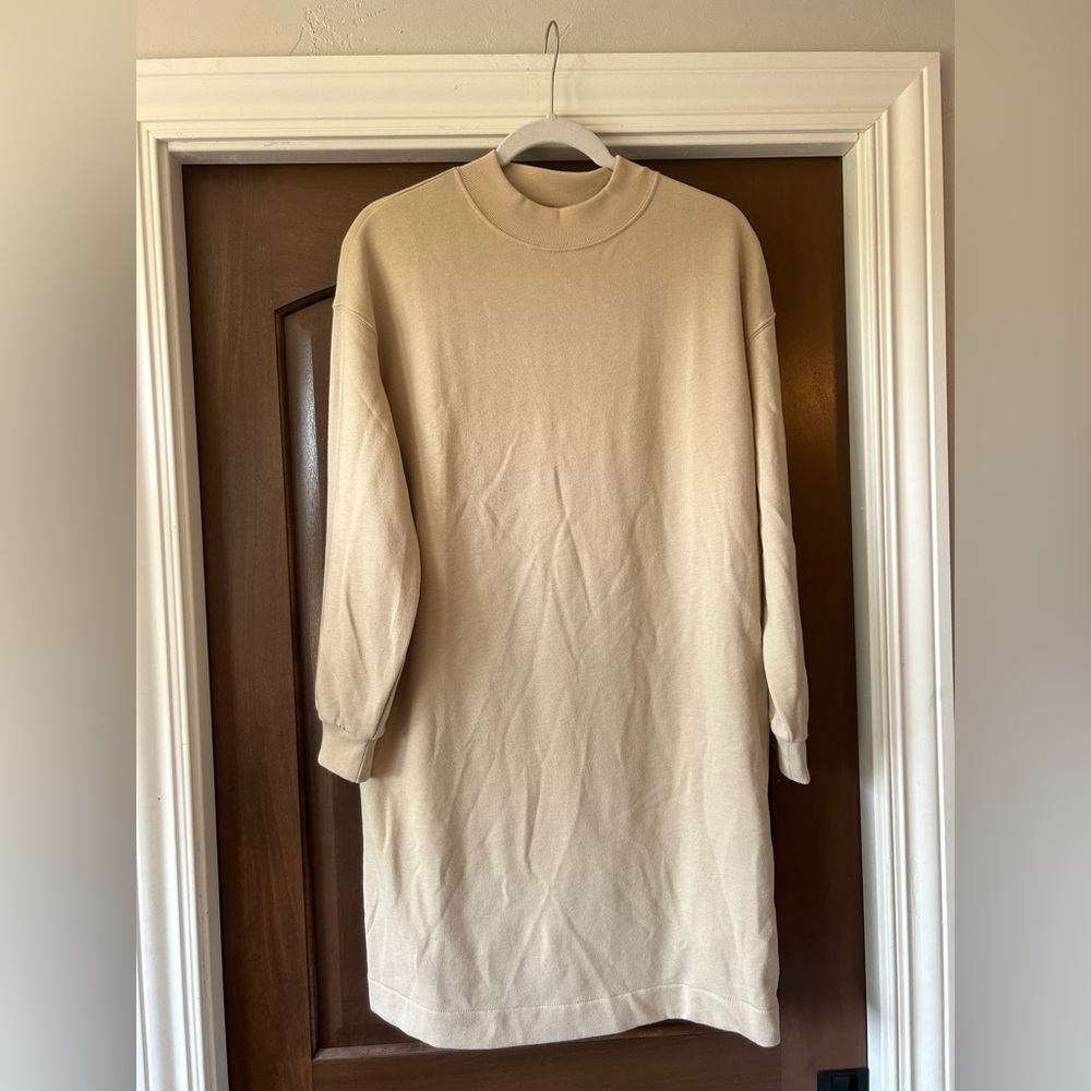 GAP, Women’s, Mock Neck Sweater Dress, Beige, Size: S